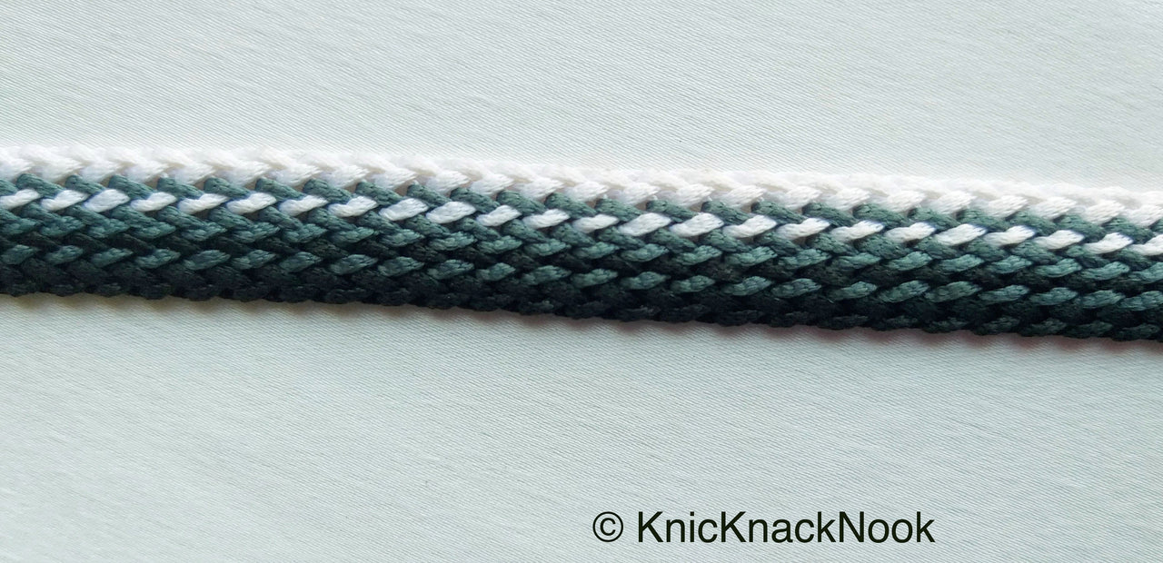 Black, White And Grey Thread Lace Trim, Basket Weave