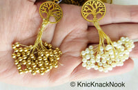 Thumbnail for Gold Tree Charm Bead Tassels Latkan, Indian Latkans, Beaded Danglers