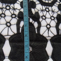 Thumbnail for Black Floral Embroidery Crochet (Cotton) One Yard Lace Trims, Indian Laces, Indian Trims
