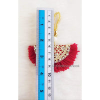 Thumbnail for Fan Tassels With Silver and Gold Filigree Embellishments, Wool Tassels, Embellishments