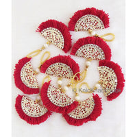 Thumbnail for Fan Tassels With Silver and Gold Filigree Embellishments, Wool Tassels, Embellishments