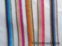 Thumbnail for Purple, Pink, White And Bronze Thread Lace Trim