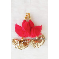 Thumbnail for Red / Blue Art Silk Latkan Embellished With Gold Sequins And Beads, Bridal Tassels, Decorative Tassels