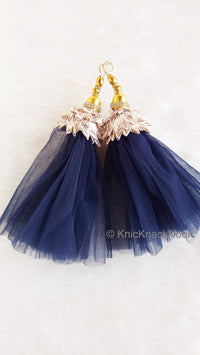 Thumbnail for Net Tassels Latkan With Gold Embellishments, Copper Trim Detail & Diamante, Indian Tassel