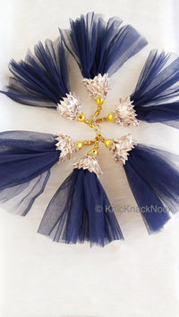 Thumbnail for Net Tassels Latkan With Gold Embellishments, Copper Trim Detail & Diamante, Indian Tassel