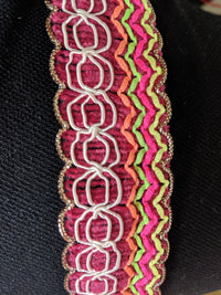 Thumbnail for Gimp Trim With Neon Embroidery, Thread Trim, Approx. 32 mm wide