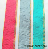 Thumbnail for Green And Antique Gold Fabric Trim Embroidery Lace Trim, Approx. 40mm Wide, Costume Trim