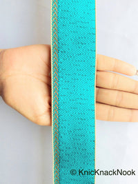 Thumbnail for Green And Antique Gold Fabric Trim Embroidery Lace Trim, Approx. 40mm Wide, Costume Trim