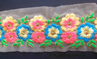 Thumbnail for Beige Net Lace Trim In Blue, Coral, Green
