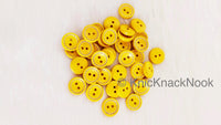 Thumbnail for Yellow Round Wood Buttons