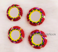 Thumbnail for Circle Shaped Mirrored Applique, Two sided Mirrors, Bohemian Applique