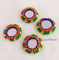 Thumbnail for Circle Shaped Mirrored Applique, Two sided Mirrors, Bohemian Applique