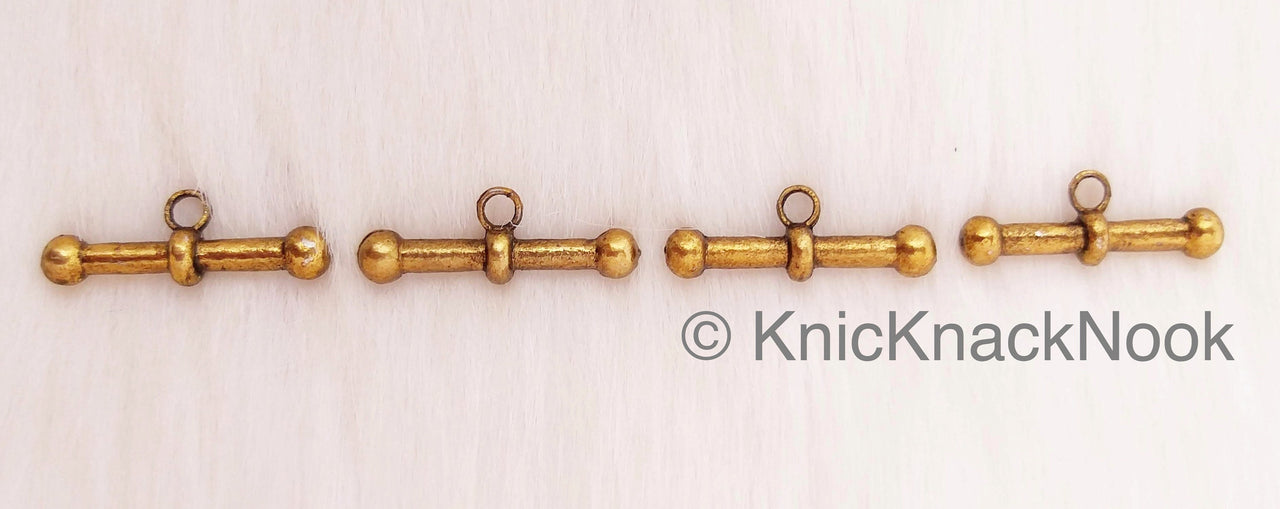 Antique Bronze / Silver Zinc Alloy Bar Charm Pendant, Metal Buttons, Charms