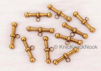 Thumbnail for Antique Bronze / Silver Zinc Alloy Bar Charm Pendant, Metal Buttons, Charms