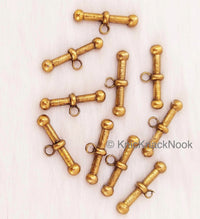 Thumbnail for Antique Bronze / Silver Zinc Alloy Bar Charm Pendant, Metal Buttons, Charms