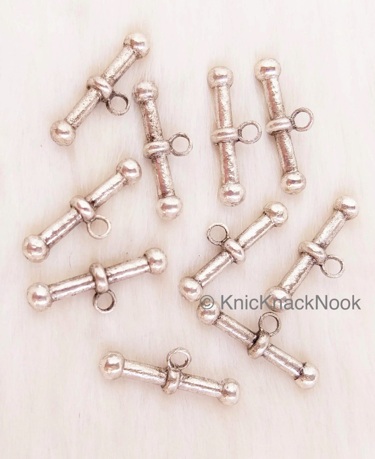 Antique Bronze / Silver Zinc Alloy Bar Charm Pendant, Metal Buttons, Charms