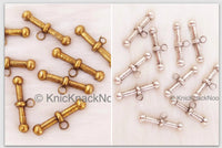 Thumbnail for Antique Bronze / Silver Zinc Alloy Bar Charm Pendant, Metal Buttons, Charms