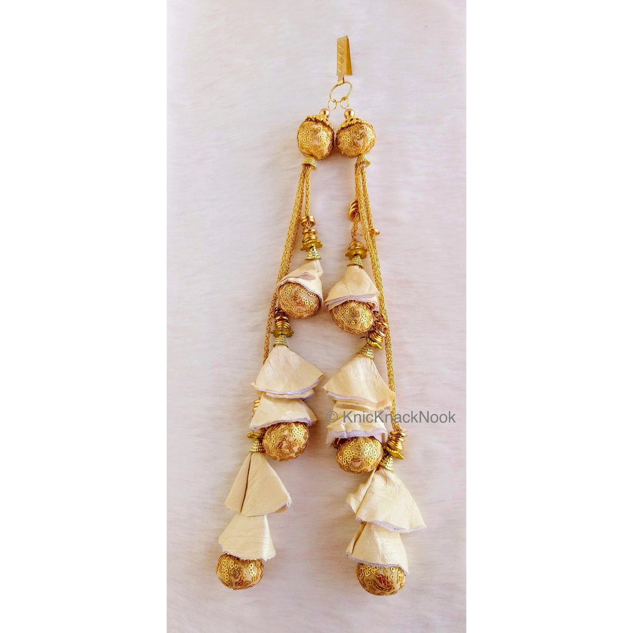 Beige / Blue / Red And Gold Sequins Tassels, Bridal Tassels, Decorative Tassels