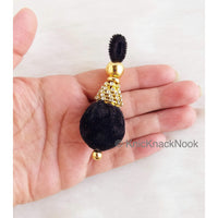 Thumbnail for Burgundy Red / Black / Royal Blue Tear Drop Velvet And Diamante Indian Embellishment, Wedding Tassels, Latkan