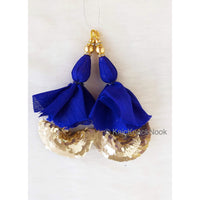 Thumbnail for Red / Blue Art Silk Latkan Embellished With Gold Sequins And Beads, Bridal Tassels, Decorative Tassels