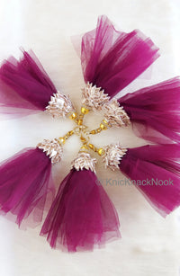 Thumbnail for Net Tassels Latkan With Gold Embellishments, Copper Trim Detail & Diamante, Indian Tassel