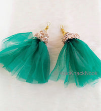 Thumbnail for Net Tassels Latkan With Gold Embellishments, Copper Trim Detail & Diamante, Indian Tassel