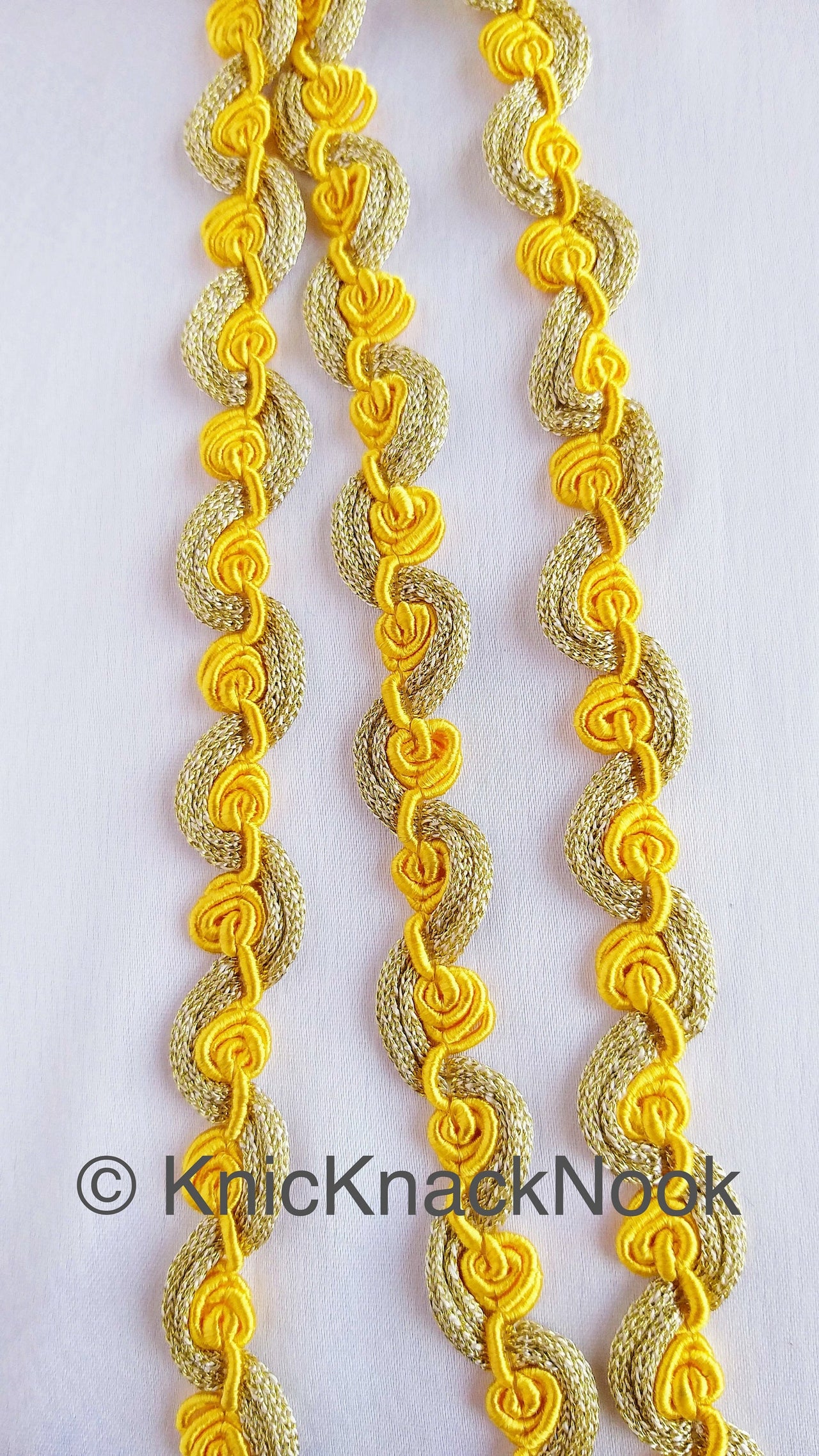 Shimmering Gold And Blue / Yellow / Coral Thread Floral Lace Trim, Rose Trim, Flower Roses