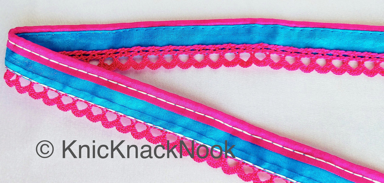 Embroidered Crochet Cotton One Yard Lace Trims Approx. 28mm Wide, Fabric Trim With Crochet Fringe