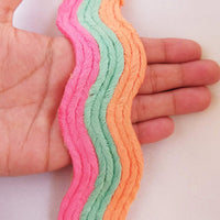 Thumbnail for Wave Pattern Trim, Cotton Embroidered Trim, Pink