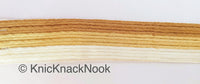 Thumbnail for Off White And Brown Thread Stripes Trim, Cotton Embroidered Trim, One Yard Lace Trim