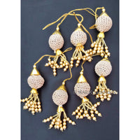 Thumbnail for 2 x Copper And Gold Tassels, Copper Crochet Ball Tassels, Bridal Tassels