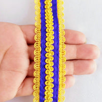 Thumbnail for Fabric Trim With Brown / Black / Yellow / Green / Pink Thread Embroidery, Embroidered Lace Trim, 28mm wide