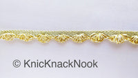 Thumbnail for Gold / Silver Shimmer Shell Pattern Scallop Thread Trim With Sequins, Approx. 15mm, Thread Trim