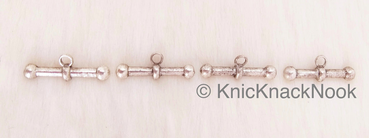 Antique Bronze / Silver Zinc Alloy Bar Charm Pendant, Metal Buttons, Charms
