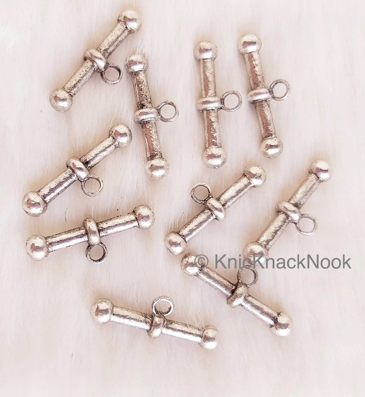 Antique Bronze / Silver Zinc Alloy Bar Charm Pendant, Metal Buttons, Charms