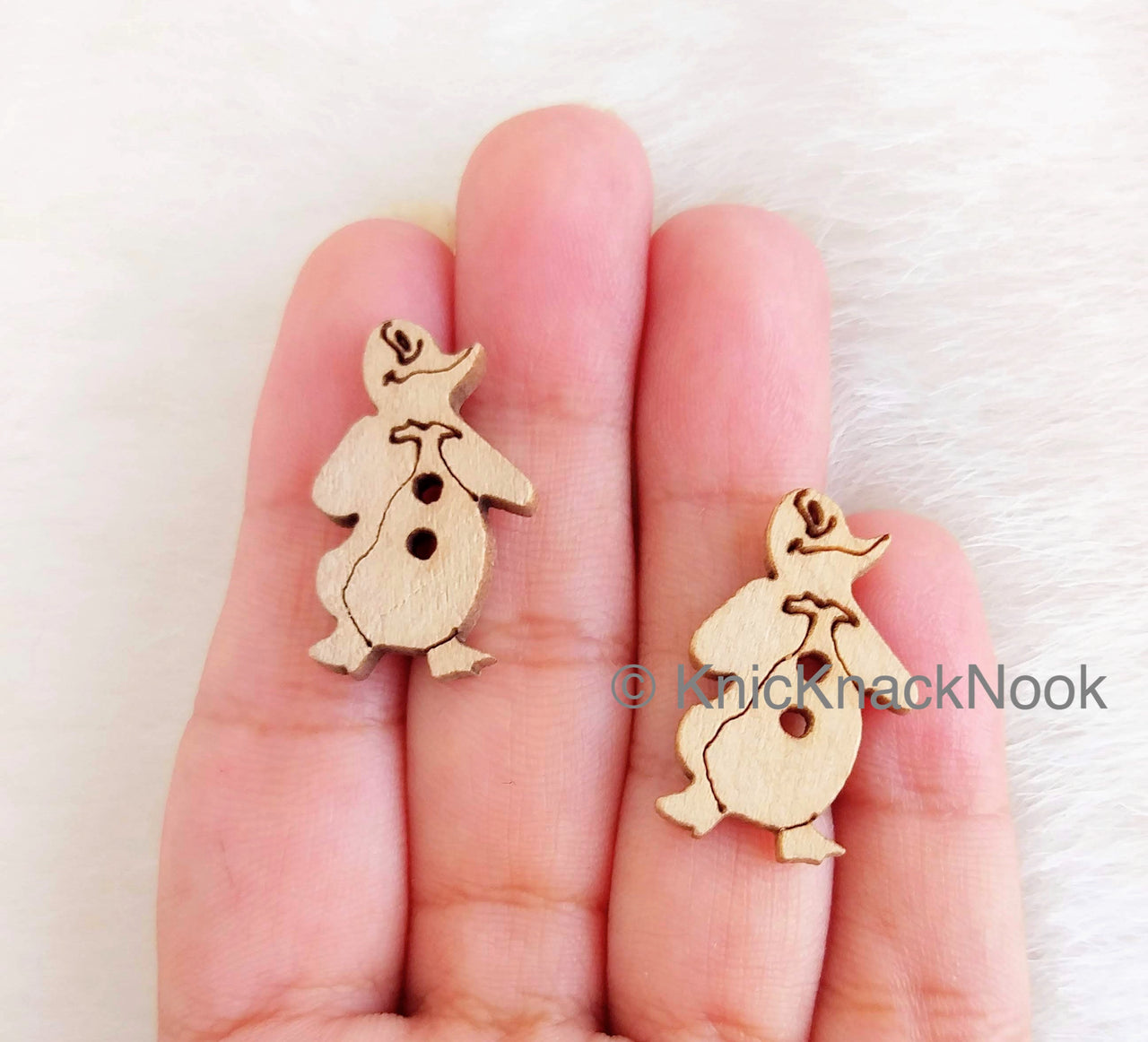 Wood Penguin Buttons