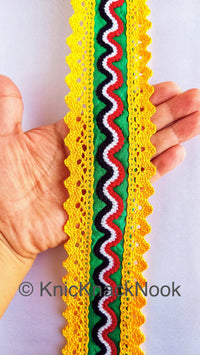 Thumbnail for Embroidered Fabric Trim In Crochet Detail, Bohemian Trimming, Lace Trims