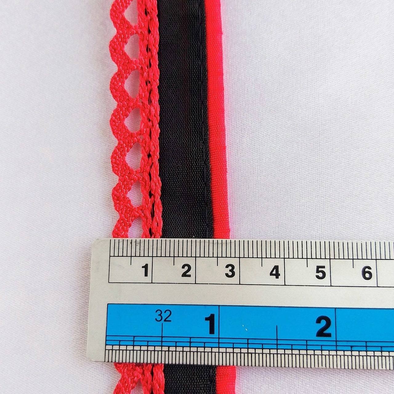 Embroidered Crochet Cotton One Yard Lace Trims Approx. 28mm Wide, Fabric Trim With Crochet Fringe