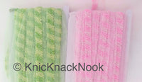 Thumbnail for Wholesale Decorative Green Beaded Net Lace Trim, Seed Beads, Beaded Trim