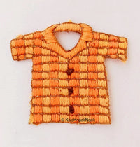 Thumbnail for Hand Embroidered T-shirt Applique In Orange and Brown Embroidery, Appliqué Patch, Tshirt Applique
