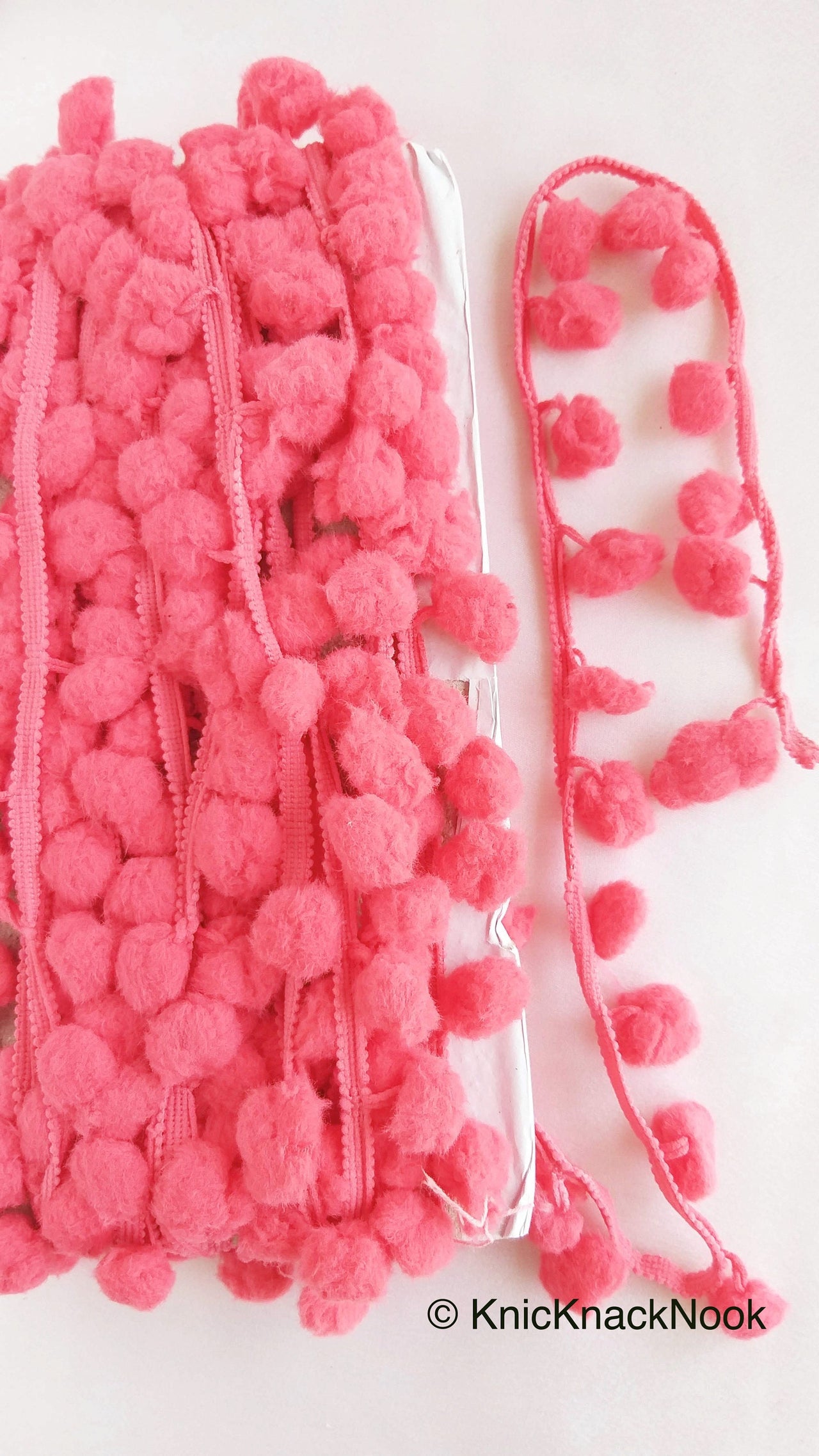 Red Pom Pom Fringe Trim, Pompom Trimming, Tassels