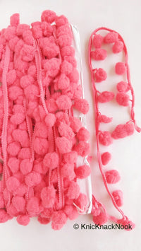 Thumbnail for Red Pom Pom Fringe Trim, Pompom Trimming, Tassels