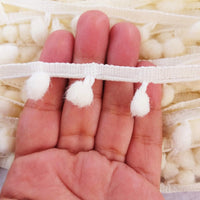 Thumbnail for Off White Pom Pom Fringe Trim, Pompom Trimming, Tassels