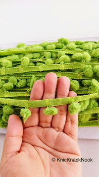 Thumbnail for 9 yards x Wholesale Green Pom Pom Fringe Trim, Pompom Trimming, Tassels