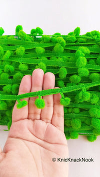 Thumbnail for 9 yards x Wholesale Green Pom Pom Fringe Trim, Pompom Trimming, Tassels