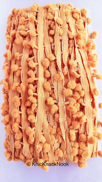 Thumbnail for Brown Pom Pom Fringe Trim, Pompom Trimming, Tassels