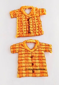 Thumbnail for Hand Embroidered T-shirt Applique In Orange and Brown Embroidery, Appliqué Patch, Tshirt Applique