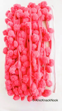 Thumbnail for Red Pom Pom Fringe Trim, Pompom Trimming, Tassels