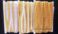 Thumbnail for Satin, Tan Brown & Gold Pleated Lace Trim, Trim