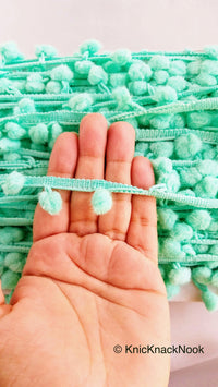 Thumbnail for 9 yards x Wholesale Green Pom Pom Fringe Trim, Pompom Trimming, Tassels